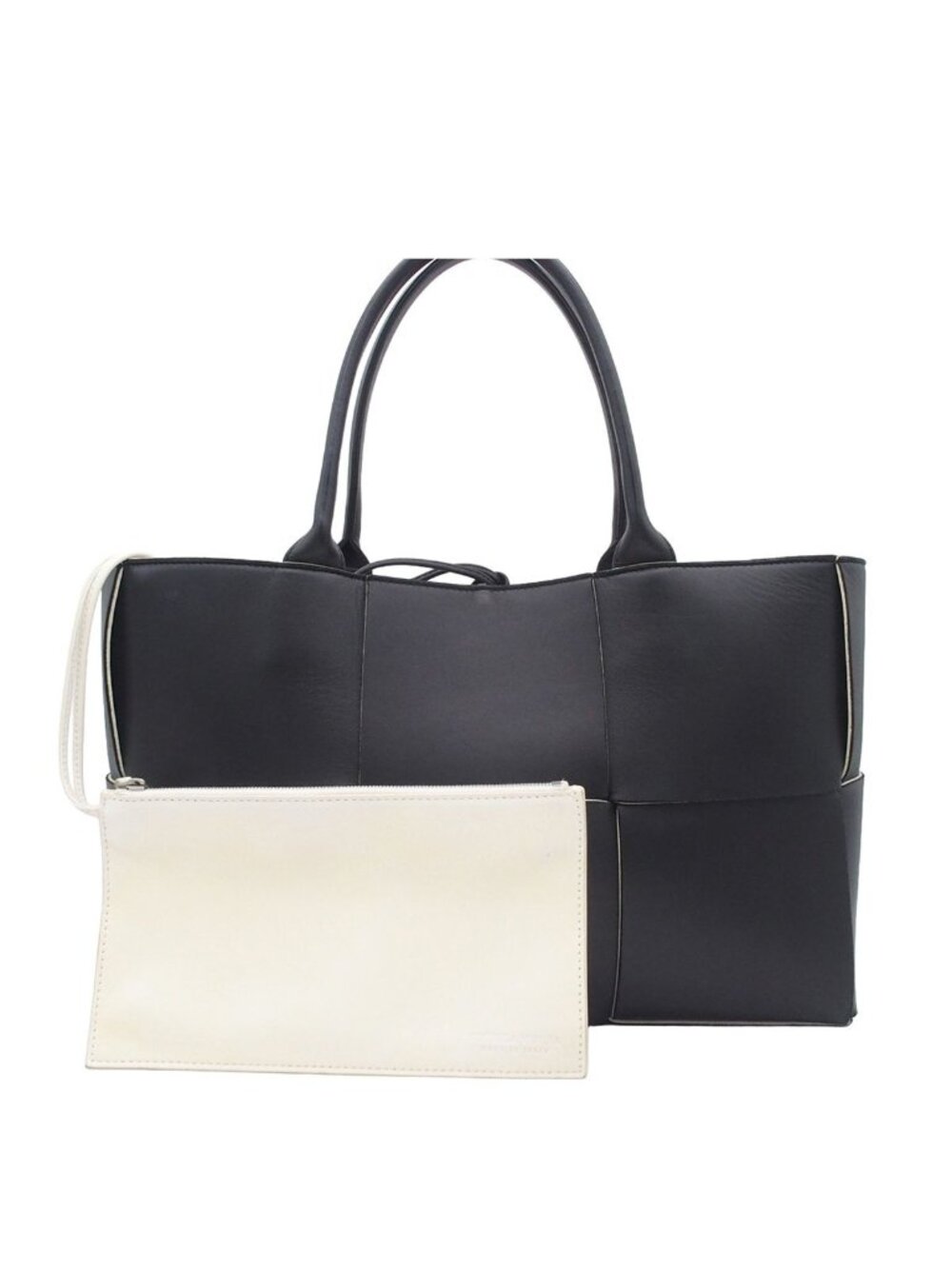 Bottega Veneta the Arco Tote Medium Black White Leather Handbag